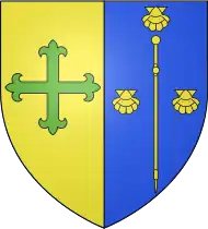 Blason de Bonloc : la croix à gauche “au premier” est lancéolée (aux extrémités).