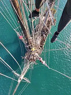 Toutes les manœuvres du brick d'entraînement « La Grâce » vues par en dessus, cette fois.
