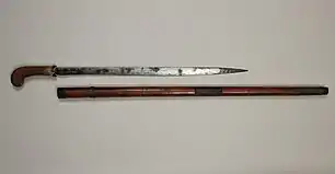 Photographie d’une canne-épée.