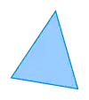 Triangle dont l’intérieur est bleu clair et les côtés d’un bleu plus foncé.
