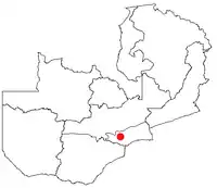 Localisation de Lusaka en Zambie