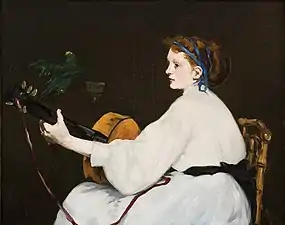 La Joueuse de guitare (vers 1866), Farmington, Hill–Stead Museum (en).