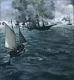 Édouard Manet,La Bataille du "Kearsarge" et de "L'Alabama", 1864