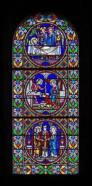 Vitrail sur la vie de saint Joseph.