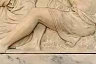 Date et Signature du Bas-relief.