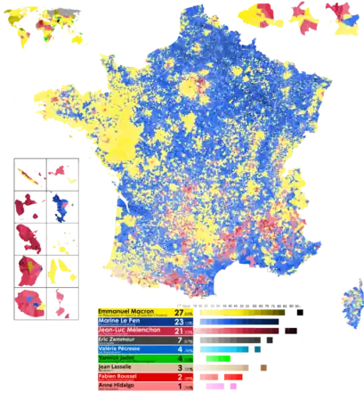 Résultats par communes et circonscription consulaires du 1er&nbsp;tour.