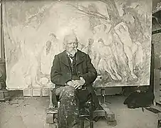 Cézanne, dans son atelier des Lauves d'Aix (1904)