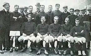 L'équipe danoise de football aux JO 1908.