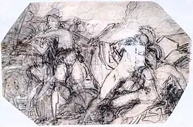 François Bouchot,Étude Oreste et Pylade investis par les bergers • 1822.