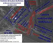 Évolution de la place des Buisses et de ses alentours depuis 1932