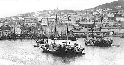 Port de Vladivostok, fin du XIXe ou début du XXe&nbsp;siècle.