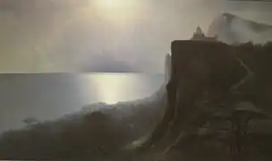 Le point de vue avec la route sur la droite.