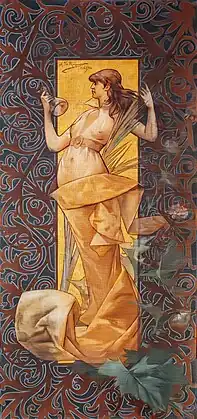 Figure féminine avec une fiole à la main (1887), Tempera sur toile - MNAC