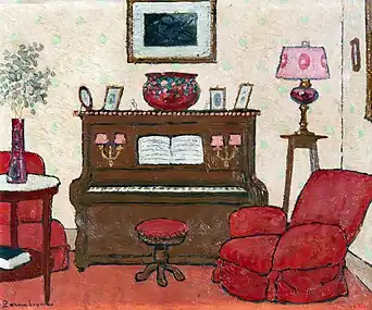 Intérieur avec piano, 1914 Musée national d'Art de Catalogne