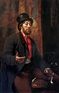 Marcel Briguiboul, Autoportrait au haut de forme et à la pipe.