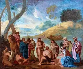 Saint Jean Baptisant sur les bords du Jourdain d'après Nicolas Poussin