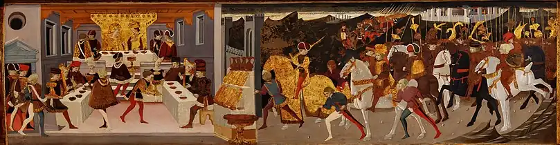 Apollonio di Giovanni, Histoires d'Alatiel (Banquet nuptial), 1424, Musée Correr