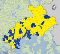 Candidat arrivé en tête au 2d&nbsp;tour par commune.  Emmanuel MacronMarine Le PenÉgalité