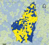 Candidat arrivé en tête au 2d&nbsp;tour par commune.  Emmanuel MacronMarine Le PenÉgalité