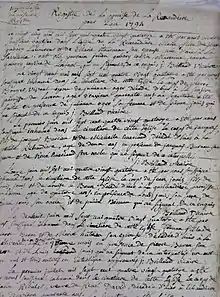 Musée de la Chouannerie : registre paroissial clandestin de la paroisse de La Remaudière (Loire-Inférieure) en 1794, tenu par l'abbé Billaud, prêtre réfractaire.