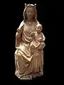 Vierge à l'Enfant trônant, statuette en ivoire réalisée entre 1240 et 1250 à Paris.