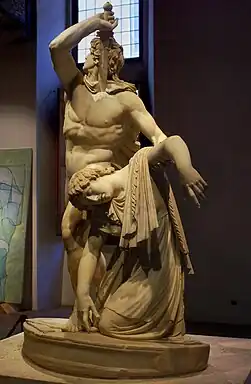Le Gaulois Ludovisi et sa femme, copie romaine d'après une œuvre hellénistique réalisée pour la victoire d'Attale Ier sur les Gaulois, Vers 220 av. J.-C., palais Altemps, Rome.