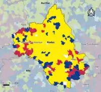 Candidat arrivé en tête au 1er&nbsp;tour par commune.  Emmanuel MacronMarine Le PenJean-Luc MélenchonDeux à égalité