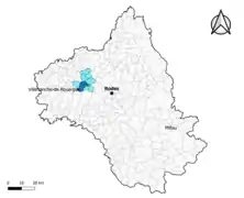 Rignac dans l'intercommunalité en 2020.