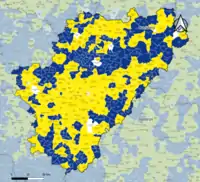 Candidat arrivé en tête au 2d&nbsp;tour par commune.  Emmanuel MacronMarine Le PenÉgalité