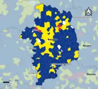 Candidat arrivé en tête au 1er&nbsp;tour par commune.  Emmanuel MacronMarine Le PenJean-Luc MélenchonDeux à égalité