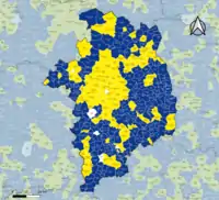 Candidat arrivé en tête au 2d&nbsp;tour par commune.  Emmanuel MacronMarine Le PenÉgalité