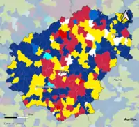 Candidat arrivé en tête au 1er&nbsp;tour par commune.  Emmanuel MacronMarine Le PenJean-Luc MélenchonValérie PécresseJean LasalleFabien RousselDeux à égalité