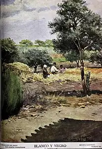 « Recolección del maíz », dans le numéro du 13 novembre 1909, par Manuel García y Rodríguez (es).