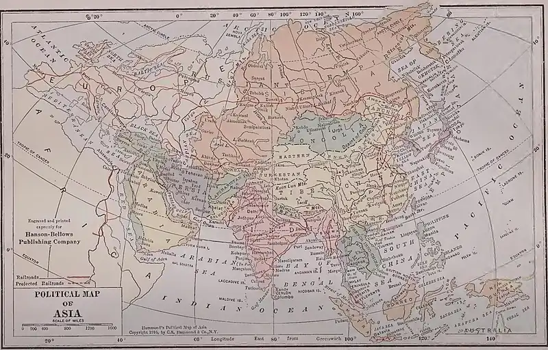 Une carte de la Mongolie en 1916.