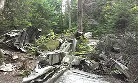 Débris de l'appareil encore visible de nos jours