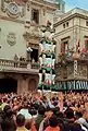 Premier quatre de vuit carregat des Castellers de Vilafranca, 12/10/1969.