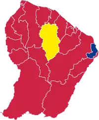 Candidat arrivé en tête au 1er&nbsp;tour par commune.  Jean-Luc MélenchonMarine Le PenEmmanuel Macron