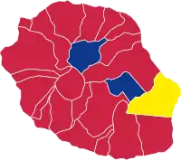 Candidat arrivé en tête au 1er&nbsp;tour par commune.  Jean-Luc MélenchonMarine Le PenEmmanuel Macron