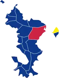 Candidat arrivé en tête au 1er&nbsp;tour par commune.  Marine Le PenJean-Luc MélenchonEmmanuel Macron