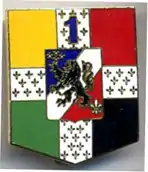 Insigne de la 1re compagnie du 43e&nbsp;régiment d'infanterie (vers 1990)