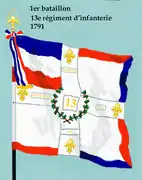 Drapeau du 1er&nbsp;bataillon du 13e&nbsp;régiment d'infanterie de ligne de 1791 à 1793