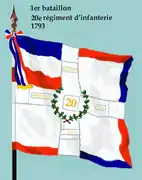 Drapeau du 1er&nbsp;bataillon du 20e&nbsp;régiment d'infanterie de ligne de 1793 à 1804