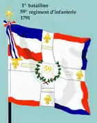 Drapeau du 1er&nbsp;bataillon du 59e&nbsp;régiment d'infanterie de ligne de 1791 à 1793