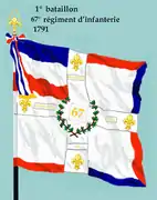 Drapeau du 1er&nbsp;bataillon du 67e&nbsp;régiment d'infanterie de ligne de 1791 à 1793