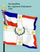 Drapeau du 1er&nbsp;bataillon du 90e&nbsp;régiment d'infanterie de ligne de 1791 à 1793