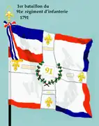 Drapeau du 1er&nbsp;bataillon du 91e&nbsp;régiment d'infanterie de ligne de 1791 à 1793