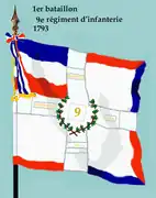 Drapeau du 1er&nbsp;bataillon du 9e&nbsp;régiment d'infanterie de ligne de 1793 à 1804