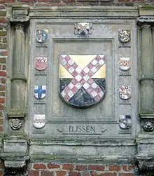 Photo des armoiries de la famille van der Dussen.