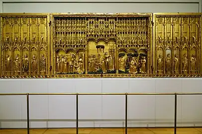 Retable des saints et des martyrs sculpté par Jacques de Baerze, 1390-1399. Musée des beaux-arts de Dijon.