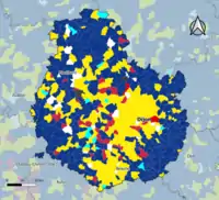 Candidat arrivé en tête au 1er&nbsp;tour par commune.  Emmanuel MacronMarine Le PenJean-Luc MélenchonÉric ZemmourValérie PécresseJean LasalleFabien RousselDeux à égalité